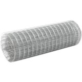 vidaXL Zicna mreza za ograjo pocinkano jeklo 25x0,5 m srebrn | Shoptok.si