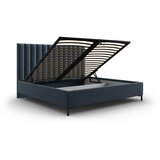 Mazzini Beds Tamno plavi tapecirani bračni krevet s prostorom za odlaganje s podnicom 140x200 cm Casey – | shoptok.hr