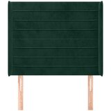  Uzglavlje s ušima tamnozeleno 83x16x118/128 cm baršunasto | shoptok.hr