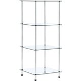 vidaXL Police s 4 razine prozirne 40 x 40 x 100 cm od kaljenog stakla | shoptok.hr