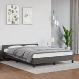 vidaXL Posteljni okvir z vzglavjem siv 140x190 cm umetno usnje Cene