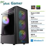 PCPLUS Gamer Ryzen 5 5500 16GB 1TB SSD RTX 5060 8GB Windows 11 Home gaming namizni računalnik | Shoptok.si