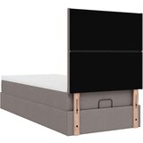vidaXL Otomanski posteljni okvir z vzmetnico taupe 90x190 cm blago, (21608684) | Shoptok.si