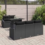  Sjedeća garnitura za vrt 6 kom. Crna poliratan 100 x 55 x 73 cm | shoptok.hr