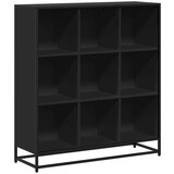 vidaXL Polica za knjige crna 97,5x33x107,5cm Konstruirano drvo i metal | shoptok.hr