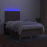  box spring s madracem LED smeđesivi 120 x 200 cm tkanina | shoptok.hr