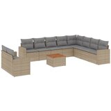 Maison Chic Seti vrtnega pohištva - Vrtna garnitura - Vrtni pohištvo set 11-delna z blazinami bež poli ratan, (21817652) | Shoptok.si