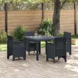 vidaXL 5-delni vrtni jedilni set z blazinami antracit poli ratan | Shoptok.si