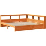 Krevet s policama s uzglavljem 2 pcs Vosak smeđa 200 x 200 cm | shoptok.hr