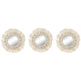  Zidno ogledalo Home ESPRIT Bijela Boho 20 x 1 x 20 cm (3 Dijelovi) | shoptok.hr