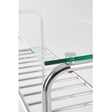 Jotex Pomoćni stol sa staklenom pločom stola u sjajno srebrnoj boji 32x100 cm Walle – | shoptok.hr