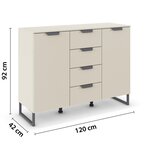 XORA ŠIROKA KOMODA, barve šampanjca | Shoptok.si