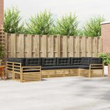  Set vanjskih sofa 7 kom. Bijela i antracit Čvrsto drvo akacije 404 x 170,5 x 73 cm | Shoptok.si