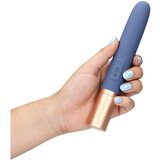 Loveline Travel - punjivi vibrator s držačem lubrikanta (pastelno plava) | shoptok.hr