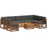  Set vanjskih sofa 10 kom. Prirodna i antracit | shoptok.hr