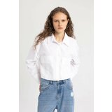 Defacto Crop Shirt Collar Poplin Long Sleeve Shirt Cene