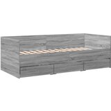 vidaXL Dnevna postelja s predali siva sonoma 90x190 cm inženirski les | Shoptok.si