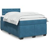 The Living Store Box spring postelja z vzmetnico temno moder 120x190 cm žamet - Box Spring Postelja, (21458193) Cene