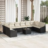 vidaXL 10-komadni Vrtni Sofa Set s Jastucima Smeđi Poli Ratan | shoptok.hr