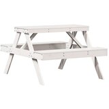  The Living Store Piknik miza bela 105x134x75 cm trdna borovina - Piknik Miza, (21498553) | Shoptok.si