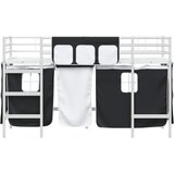  Krevet na kat za djecu s zavjesama Bijela i crna 75 x 190 cm | shoptok.hr