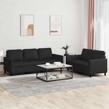  2-dijelni set sofa s jastucima crni od umjetne kože | shoptok.hr