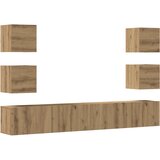 vidaXL Stenska TV omarica 6 kosa artisan hrast inženirski les, (21606762) Cene