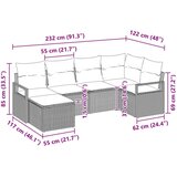  Set sofe s jastukom 6 pcs Siva poliratan | shoptok.hr