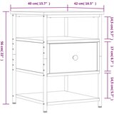 vidaXL Nočna omarica dimljeni hrast 40x42x56 cm inženirski les | Shoptok.si