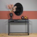 Spinder Design Črna stranska mizica s hrastovo mizno ploščo 30x120 cm Daniël – | Shoptok.si