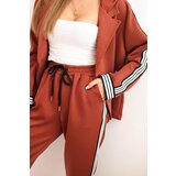 Kesi Włoski Women's set with viscose, featuring a stripe and a sports jacket, ginger | Shoptok.si