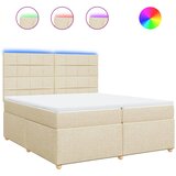 vidaXL Krevet s oprugama i madracem krem 200 x 200 cm od tkanine | shoptok.hr