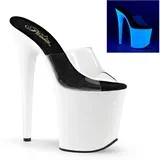 Pleaser Flamingo-801UV Clr/Neon Wht 38