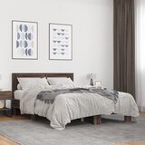 Furnova Posteljni okvir rjav hrast 140x190 cm inženirski les in kovina, (21939424) Cene