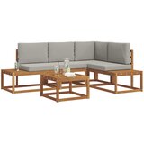  Set vanjskih sofa s jastukom 5 Komad Prirodna i svijetlo siva | shoptok.hr