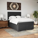  s oprugama i madracem crni 140 x 200 cm od umjetne kože | shoptok.hr