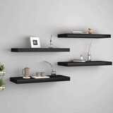 vidaXL plutajuće zidne police 4 kom crne 60 x 23,5 x 3,8 cm MDF Cijene