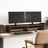 vidaXL Stojalo za monitor rjavi hrast 100x24x16 cm inženirski les Cene