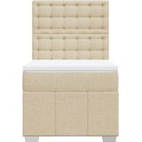  Okvir kreveta s oprugama i madrac krem 80x200 cm od tkanine | shoptok.hr