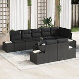 vidaXL 9-delni Vrtni Kavč Set z Blazinami Bež Poli Ratan | Shoptok.si