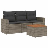  4-dijelni set vrtnih sofa od poliratana s jastucima sivi | shoptok.hr