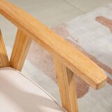  Egzotična tapecirana stolica kaučukovo drvo jastuk za sjedenje s imitacijom lana 63D x 69Š x 78V cm krem ​​bijela | shoptok.hr