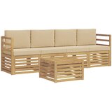 vidaXL Zunanja garnitura za sedenje 5 pcs Bela in bež Poliester, (5000281981) | Shoptok.si
