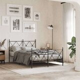 Metalni okvir kreveta uzglavlje i podnožje crni 120x190 cm | shoptok.hr