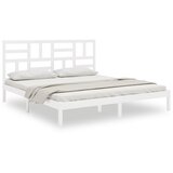  Okvir za krevet od masivnog drva bijeli 180 x 200 cm veliki | shoptok.hr