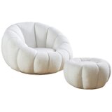 Livetastic FOTELJ – SET, bela tekstil | Shoptok.si