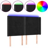  LED uzglavlje crno 147x16x118/128 cm baršunasto | shoptok.hr