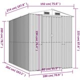  Vrtno spremište svjetlosivo 192x274x223 cm pocinčani čelik | shoptok.hr