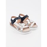 GOODIN White and navy platform sandals with metallic embellishment | Shoptok.si