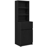 vidaXL Nočna omarica črna 39x35x125 cm inženirski les | Shoptok.si